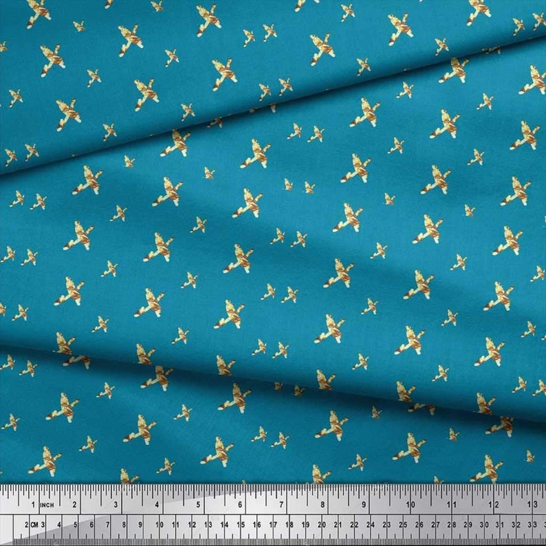 Sewing Fabric Home Decor Fabric Fabric by The Yard Cotton Cambric Fabric Dressmaking Material SMIN-AB-608-42 Teal Blue Abstract Print