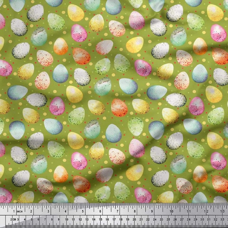 Sewing Fabric Home Accessories Decor Fabric Craft Supplies Cotton Cambric Fabric Fabric by The Yard SMIN-ES-509H-42 Egg Easter Print