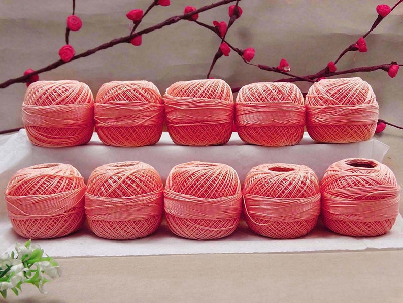 Salmon Anchor Thread AMT7A Lot Of 10 Pcs Cotton Thread Crochet Thread Embroidery Yarn Thread Knitting Thread