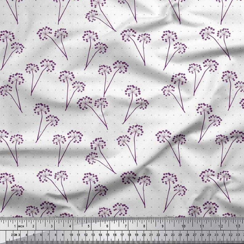 Blue Color Fabric Cotton Cambric Fabric SMIN-FL-1586A Sewing Fabric Crafting Decorative Fabric Black Sketch Floral Printed Fabric