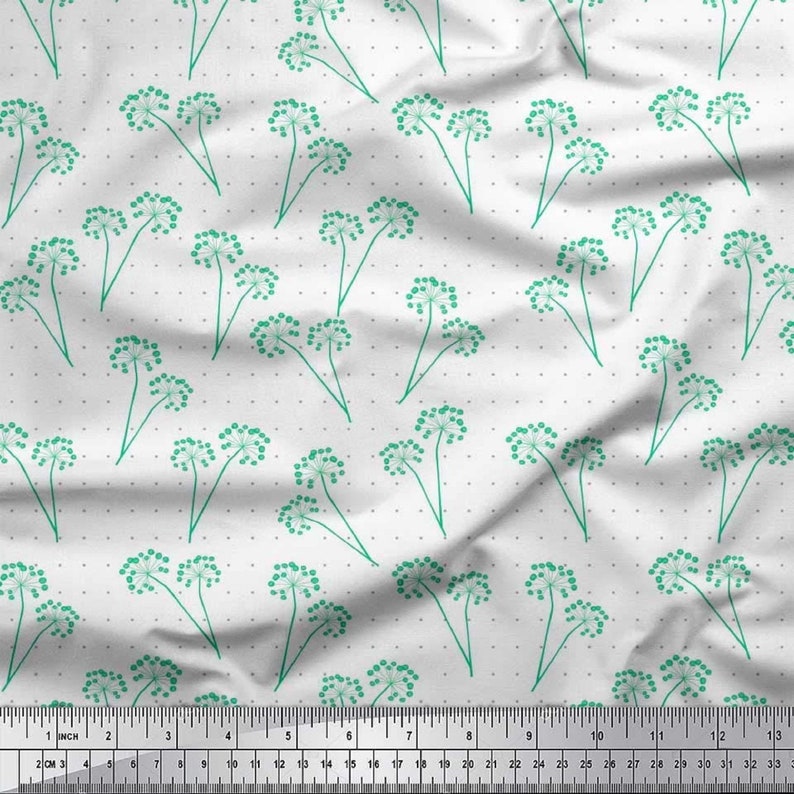 Blue Color Fabric Cotton Cambric Fabric SMIN-FL-1586A Sewing Fabric Crafting Decorative Fabric Black Sketch Floral Printed Fabric