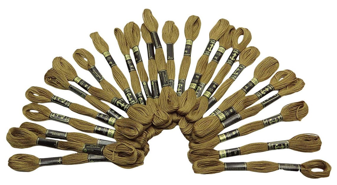 Dull Olive Green Thread 25 Pcs Embroidery Thread Cotton Etsy