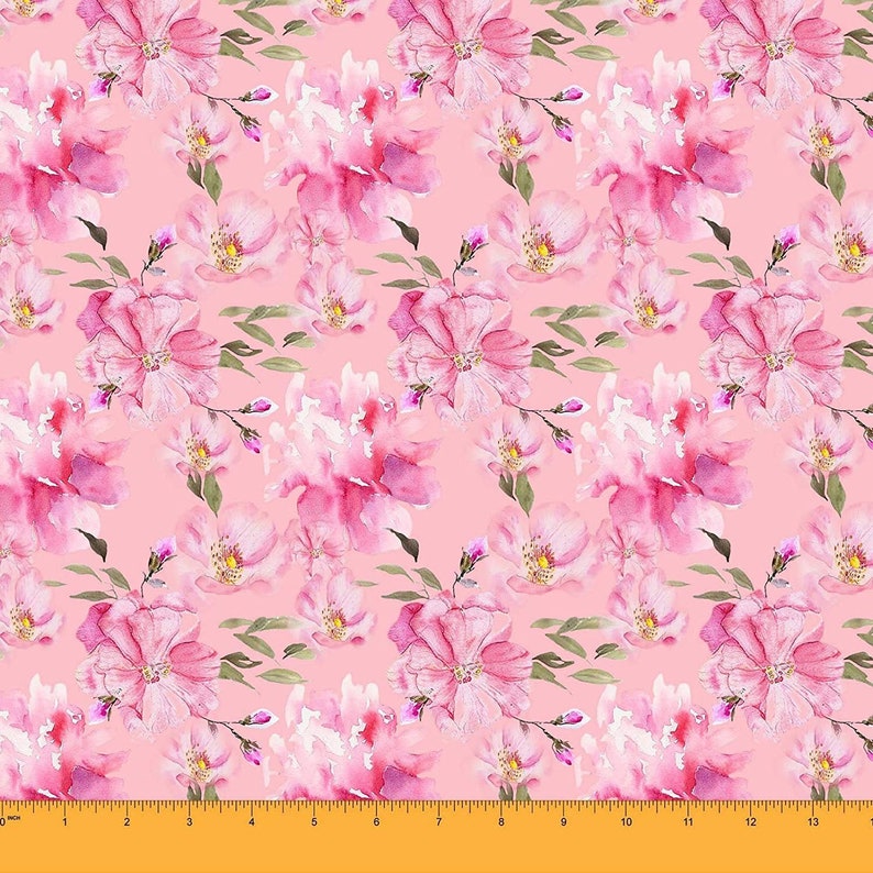 Light Pink Floral Print Dressmaking Material Quilt Fabric Etsy