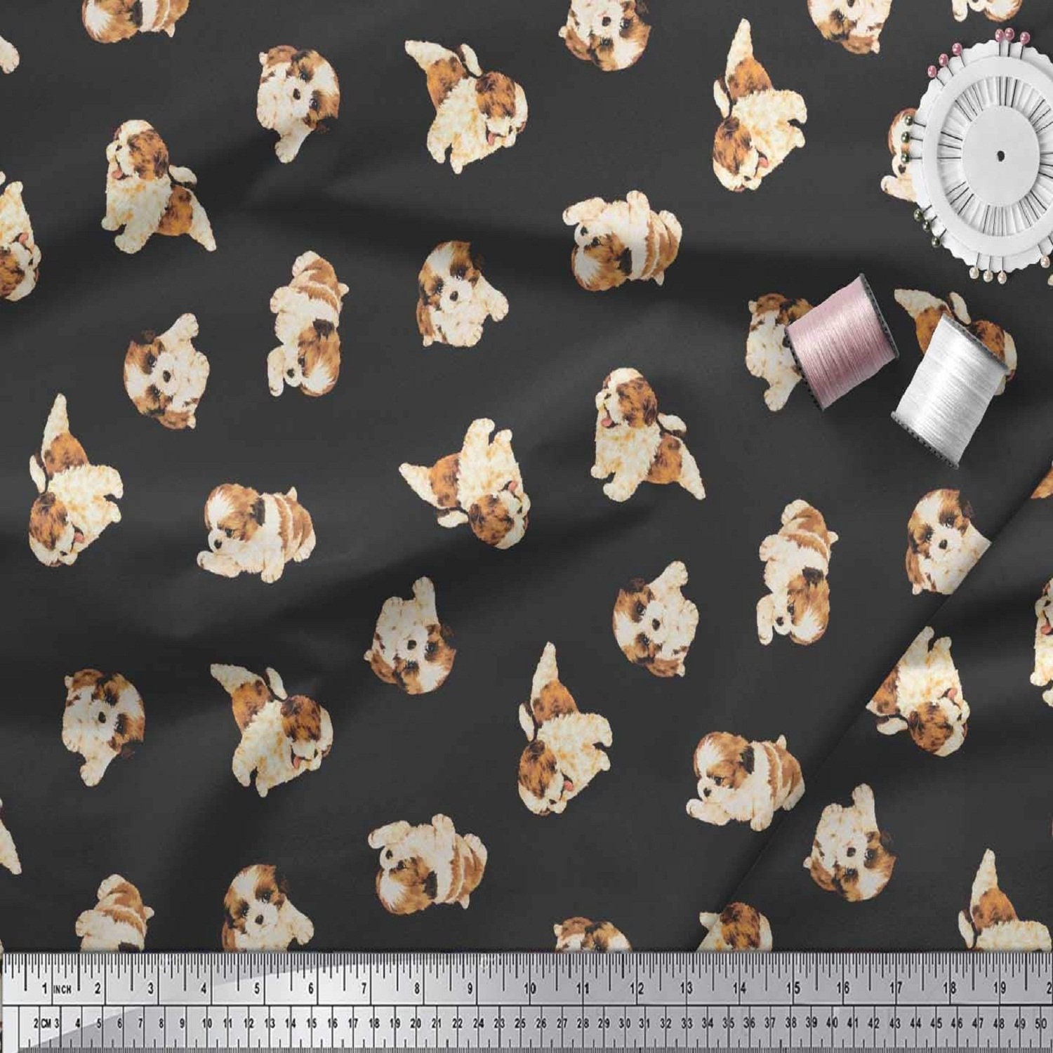Cute Puppy Dog Print Sewing Fabric Decor Sewing Fabric Etsy