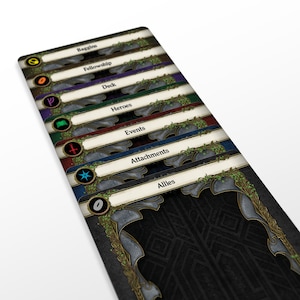 Juegos de cartas para jugadores: divisores de El Señor de los Anillos LCG: juego de 30 piezas "Ranger" o 74 piezas "King"