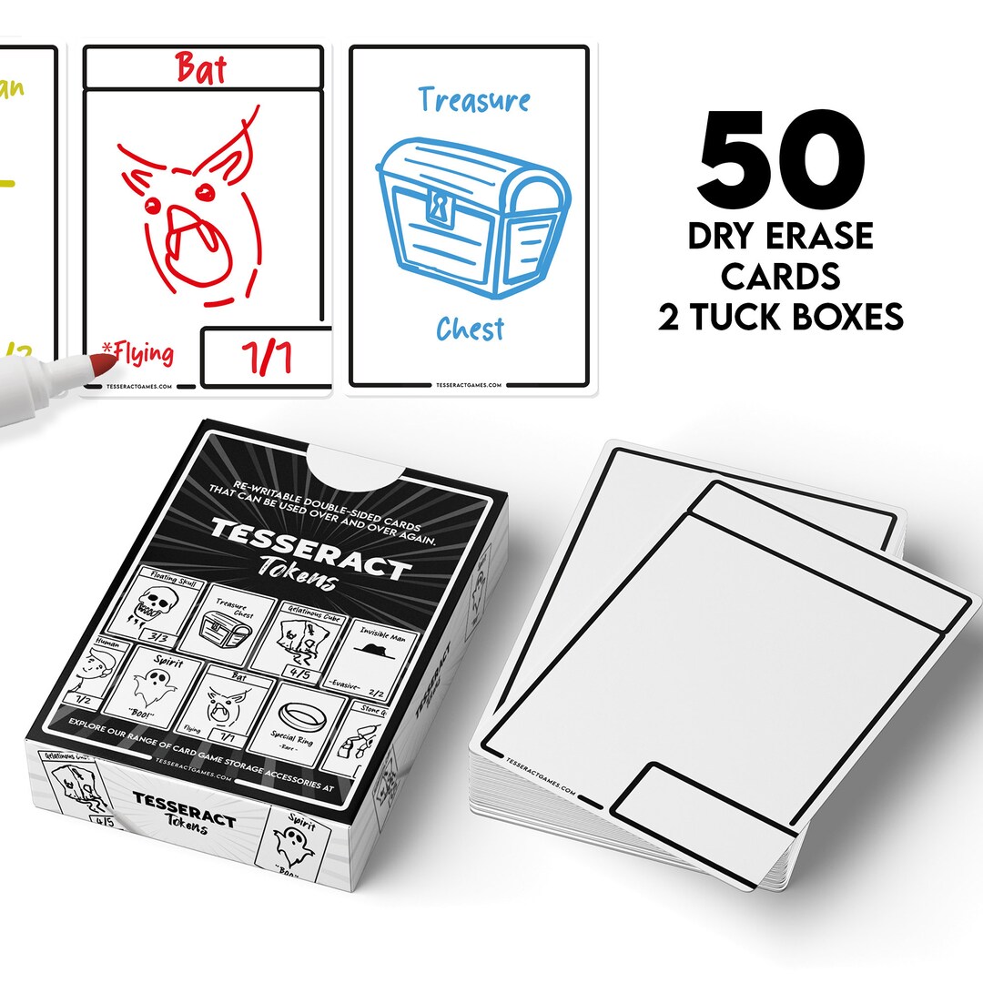 50 Universal Double-sided Dry Erase Cards/tokens - Enhance Your MTG ...