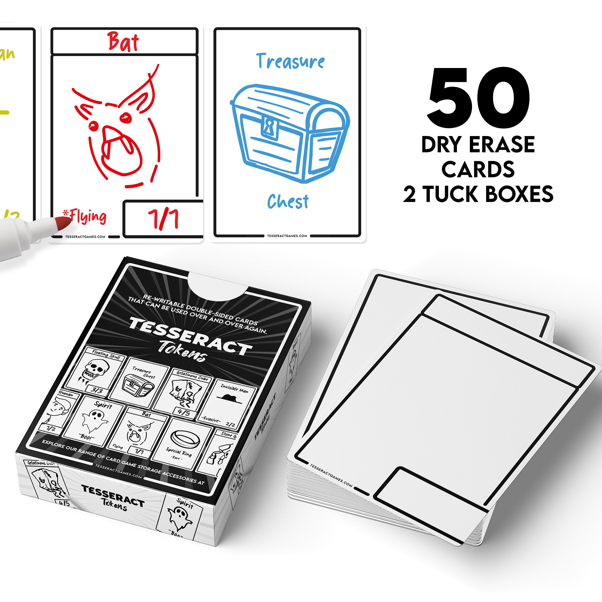 50枚のユニバーサル両面消去カード/トークン - MTG、Flesh and Blood
