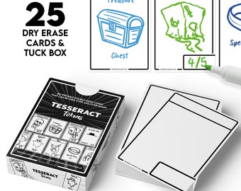 25 Universal Double-Sided Dry Erase Cards/Tokens - Enhance Your MTG, Flesh and Blood, D&D Games