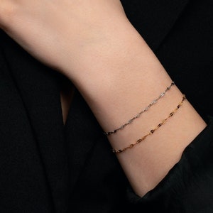 Gold Chain bracelet, 18k Gold Chain Bracelet, Gold Bracelet, Simple Thin Dainty Chain Bracelet, Minimalist Bracelet, Bracelet for Women