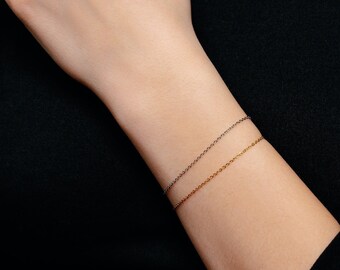 Bracelet de chaîne en or délicat, bracelet de chaîne en or, bracelet de chaîne en or, bracelet de chaîne, bracelet en or, bracelet minimaliste en or