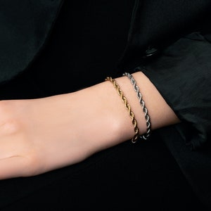 18K Gold Rope Chain Bracelet, Gold Rope Chain Bracelet, Rope Chain Bracelet, Dainty Rope Chain Bracelet, Chain Bracelet, Womens Bracelet