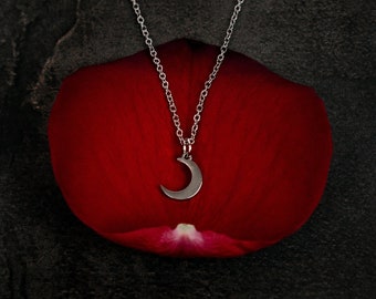 Moon Necklace, Crescent Moon Necklace, Silver Moon Necklace, Silver Crescent Moon