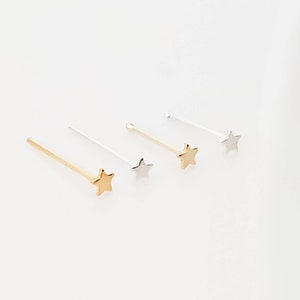 Star nose stud, tiny silver star nose stud, tiny gold star nose stud, nose stud, star nose studs, 925 Sterling Silver Nose Stud