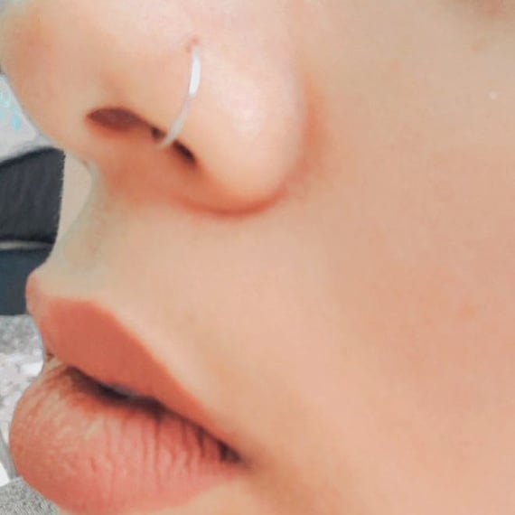 Gold Rosegold 6mm Nose Ring Huggie Hoop Earring CZ Ear Piercing Body Jewelry  | eBay