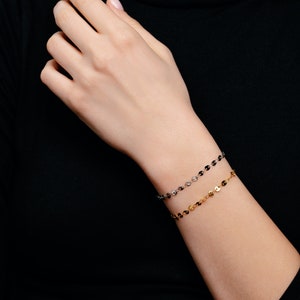 Gold Disc Bracelet, Disc Chain Bracelet, Gold Disc Bracelet, Dainty Disc Chain Bracelet, Dainty Gold Bracelet, Gold Bracelet, Disc Chain