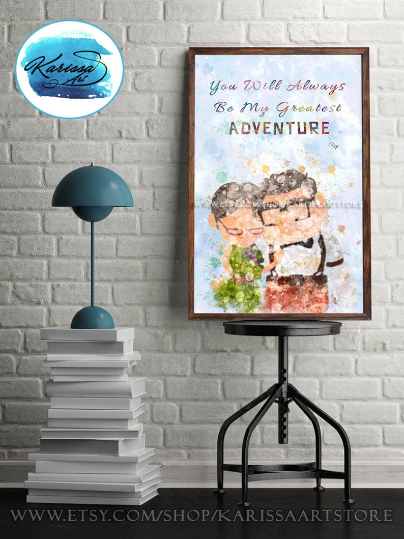 Disney Pixar Abenteuer Disney Zitate Pixar Up Disney Carl Und Ellie Kunst Druck Paar Wandkunst Kinderzimmer Geschenk Hochzeit