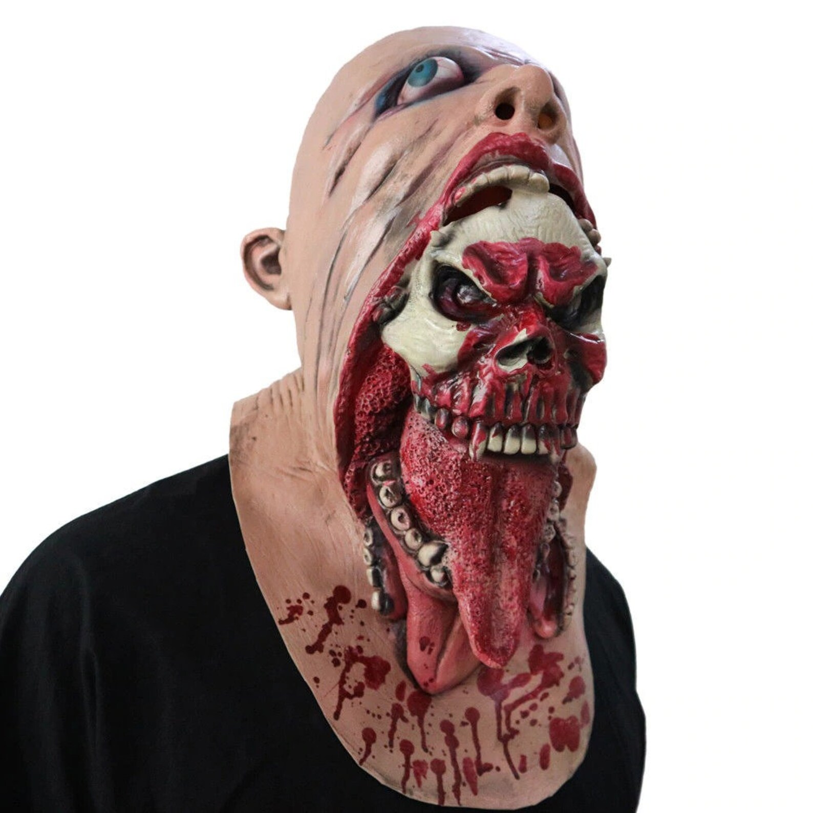 Bloody Zombie Mask Melting Face Adult Latex Costume Walking Etsy Bloody Zombie Mask Melting Face Adult Latex Costume Walking Etsy
