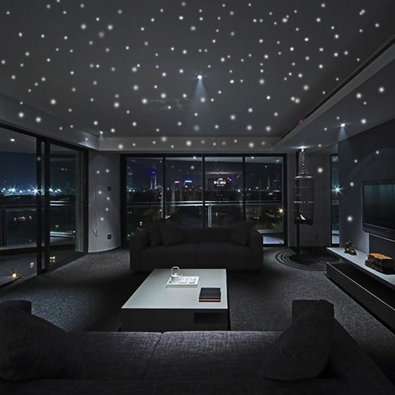 407pcs Diy Glow In The Dark Wall Stickers Luminous Fluorescent Etsy