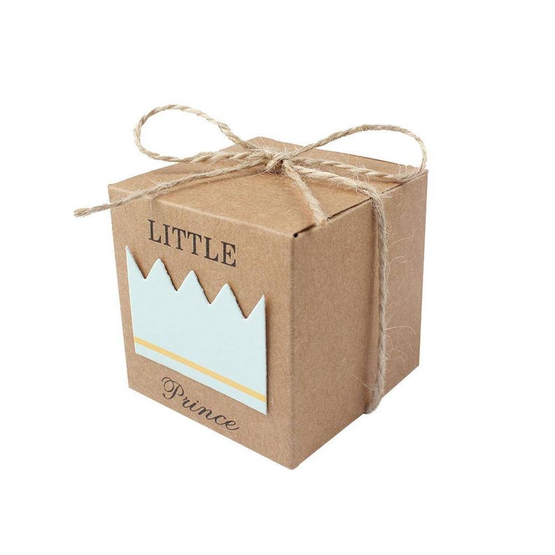 50pcs Candy Boxes Baby Shower Craft Paper Gift Box Little Prince Princess Party Favor Boxes Festive Party Supplies