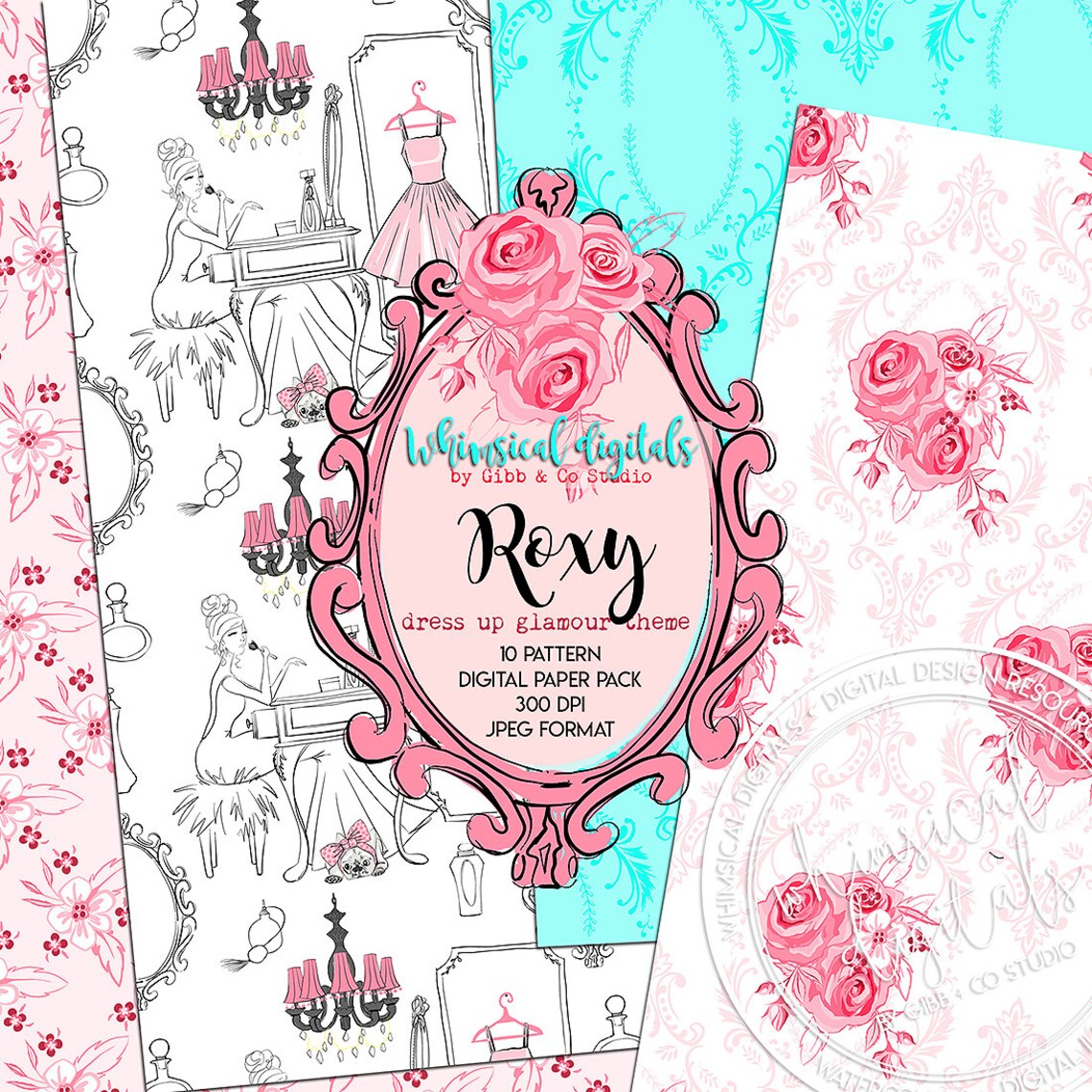 Glamour theme Pattern digital paper pack planner graphics | Etsy