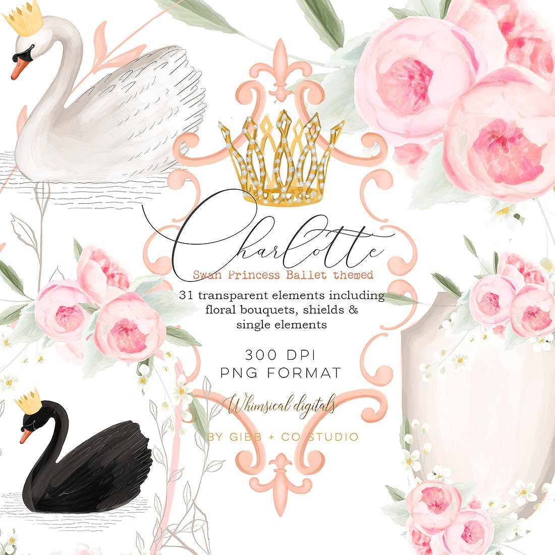Allergisk Tag et bad hvis Ballet Theme Clipart Planner Graphics Swan Princess Clip | Etsy