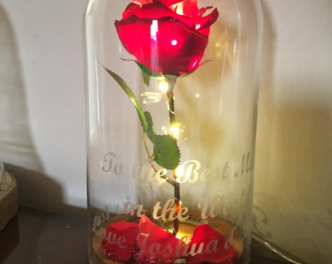Beauty and the Beast Rose Dome Large Etsy UK