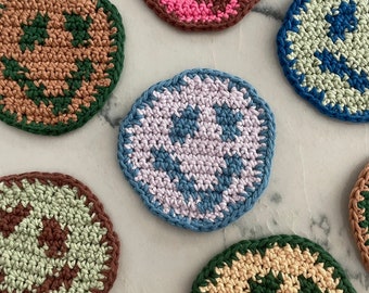 SMILEY COASTER PATTERN - !pdf only! crochet pattern