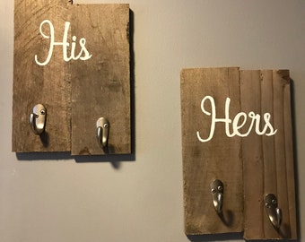 His and hers hook wall decor