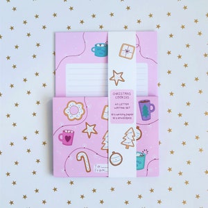 Christmas Letter Writing Set with Matching Envelopes | Pink A5 Letter Writing Set | Cute Letter Writing Set | Australian Made Stationery
