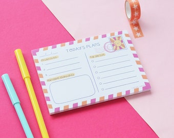 A6 Notepad | 50 page To-Do List Notepad | Post Card Happy Mail Themed To-Do List Notepad for Cute Organisation | Australian Made Stationery