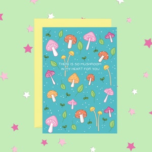 Cute Pastel Mushroom Illustrated Greeting Card | Mushroom birthday Card, thoughtful card, appreciation card | Australian Made Greeting Card