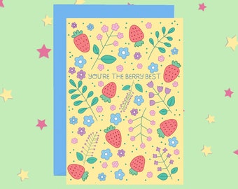You're the Berry Best Strawberry Greeting Card | Mother's Day Card, Birthday Card, Appreciation Card | Australian Made Greeting Card