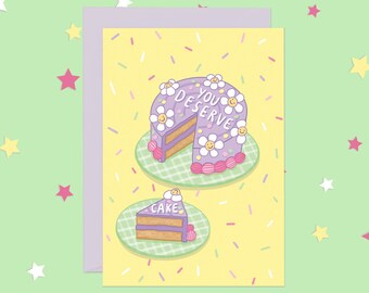Pastel Birthday Cake Greeting Card | Birthday Card, Appreciation Card, Celebration Card, Anniversary Card | Australian Made Greeting Cards