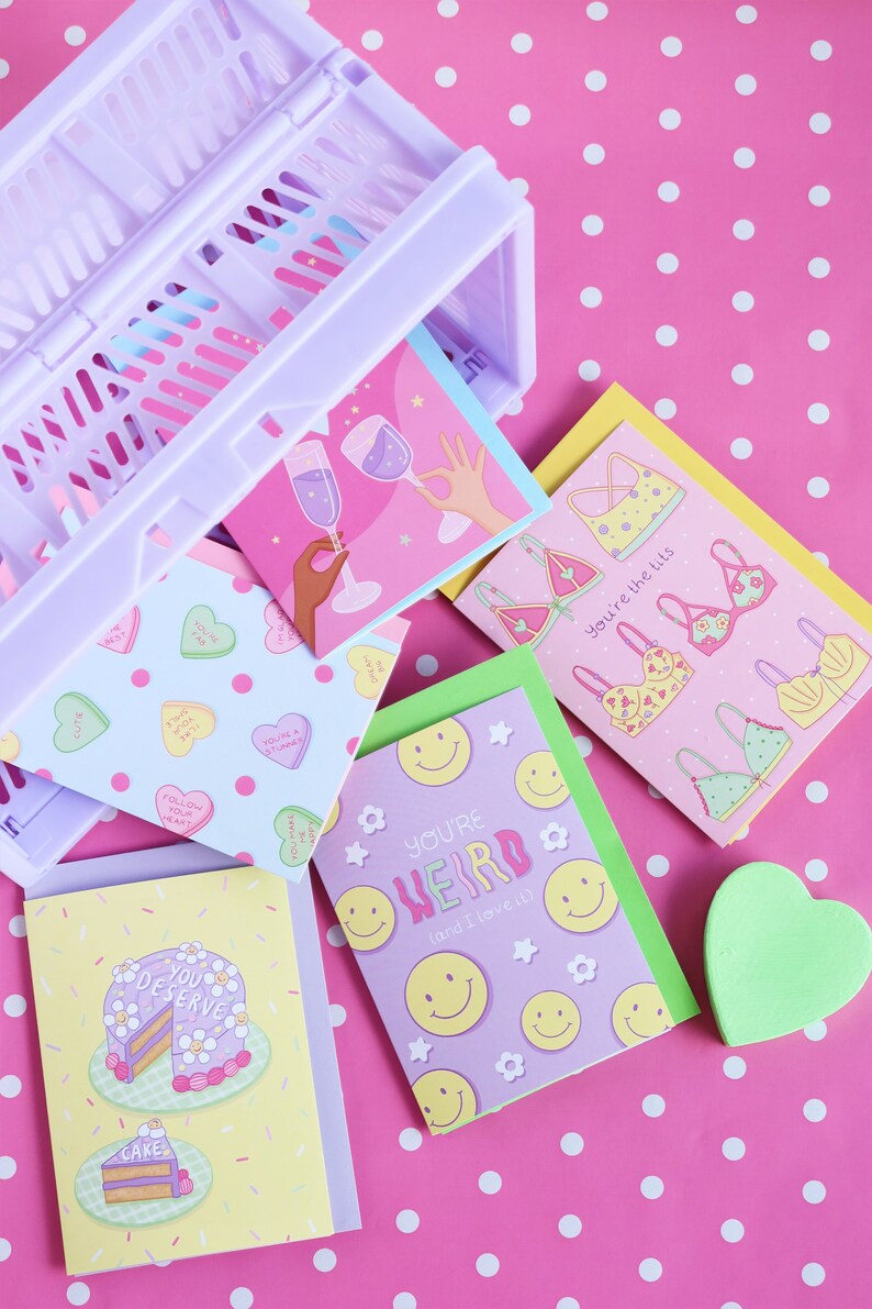 Bundle of 3 Illustrated Greeting Cards for Any Occasion - Bundle and Save!! immagine 3