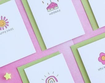 Cute and Colourful Birthday Greeting Card Pack of 5 | A7 Birthday Card Pack, Celebration Card Pack | Australian Made Greeting Card Set
