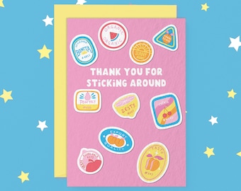 Thank You for Sticking Around Greeting Card | Thank You Card, Appreciation Card, Valentine’s Day Card | Australian Made Greeting Cards