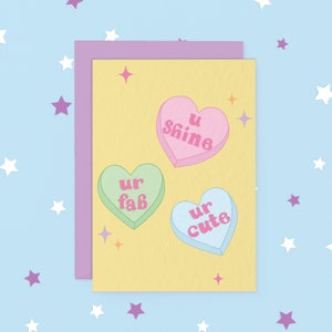 Candy Hearts Greeting Card | Cute Valentine’s Day Card, Anniversary Card, Appreciation Card | Australian Made Greeting Cards