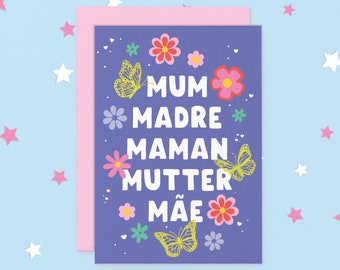 Fun, Colourful Mother's Day Card | Butterflies and Flowers Mother's Day Card | Australian Made Greeting Card