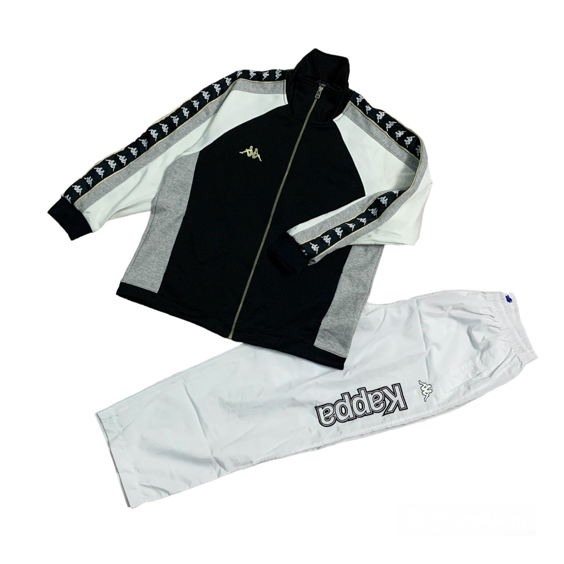 Vintage Kappa Trainer Jacket Black and White Colour M Size Fit Medium Kappa Sweatshirt