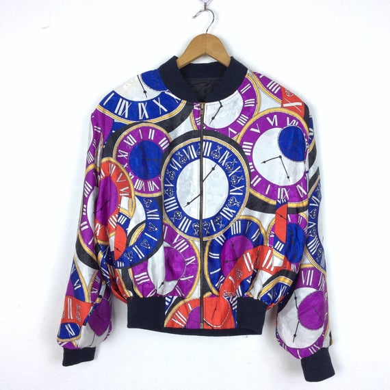 Vintage Bomber Jacket Baroque Bomber Jacket Purple