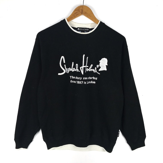 Vintage 90s Sherlock Holmes Sweatshirt / Detectiv… - image 1
