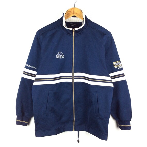 Vintage Kappa Trainer Jacket Dark Blue and White C
