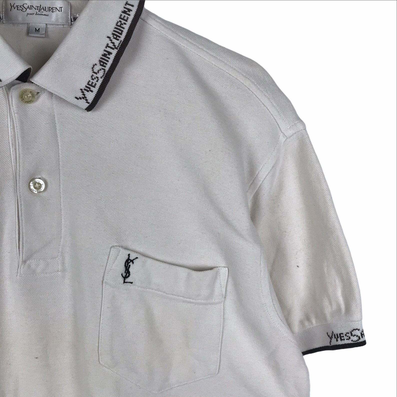 RARE Vintage Yves Saint Laurent Shirt YSL Polos Shirt White Etsy