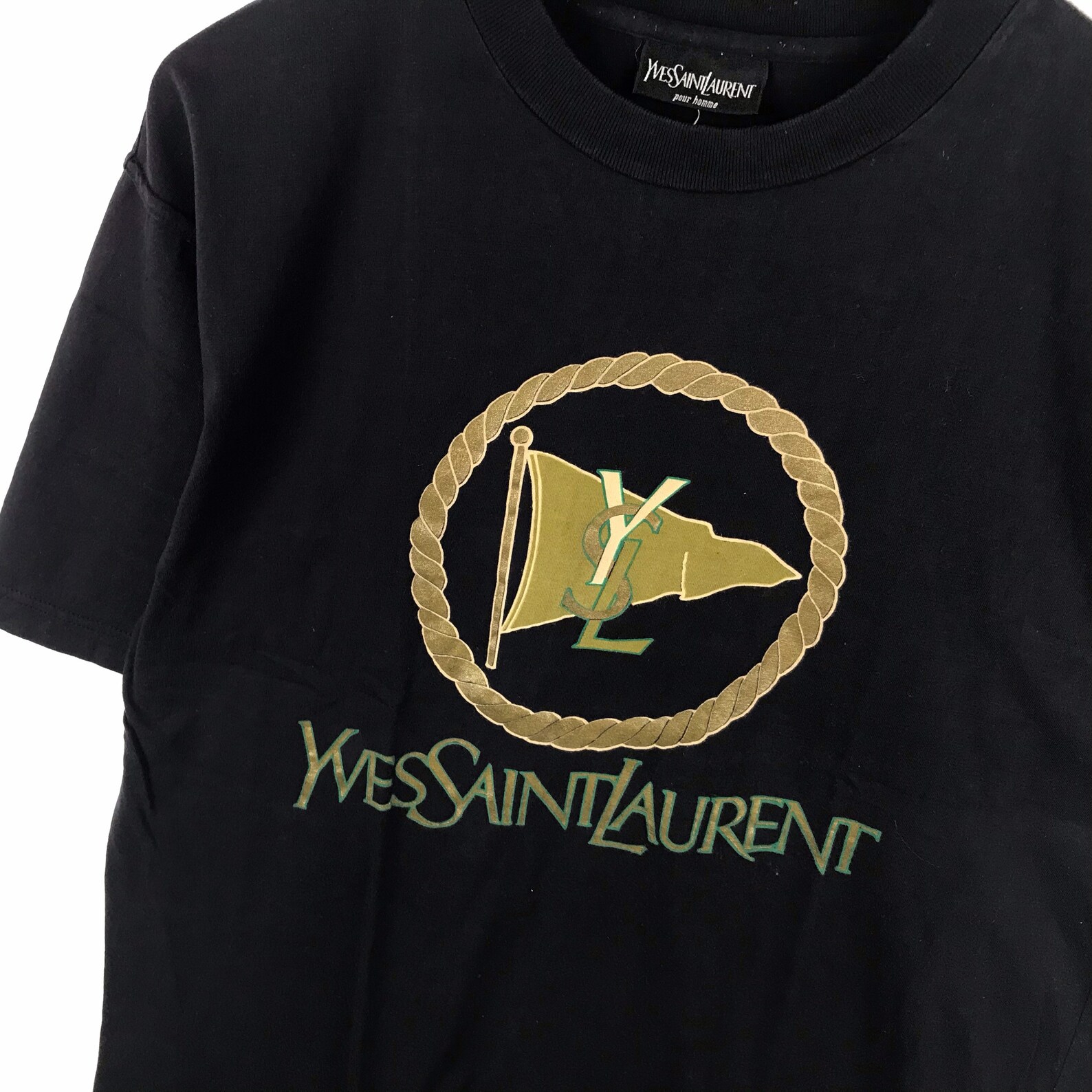 RARE Vintage Yves Saint Laurent Shirt YSL Shirt Big Logo Etsy