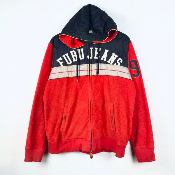 Vintage Fubu Fleece Fubu Collection Jacket Sweater Big Logo Spellout / Fubu Platinum / Fubu Jeans / Hip Hop / Rap Tees