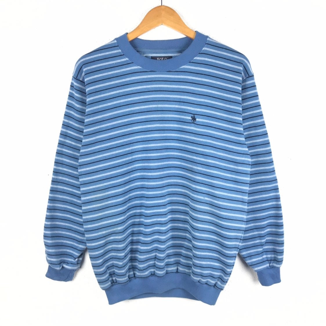RARE Vintage 90s Polo Sweatshirt Polo Stripes Shirt Royal | Etsy