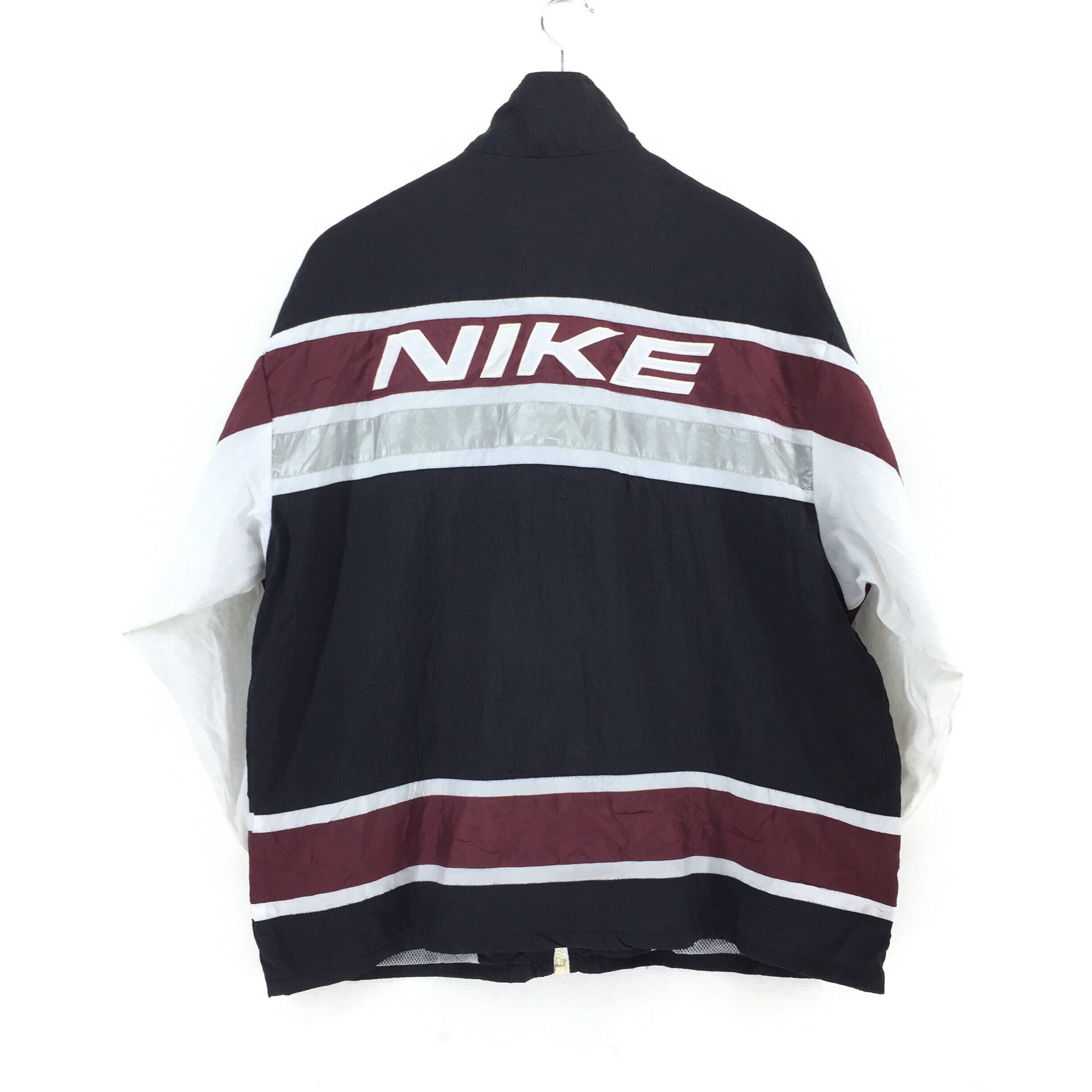 Vintage 90s Nike Jacket Nike Windbreaker Jacket Nike, Black, White and Red Color (Retro) Big Logo Spellout Rap Tees Hip Hop Swag