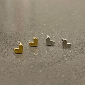 Tiny Heart Stud Earrings - Sterling Silver or 14K Gold Plated