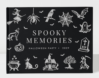 Halloween Party Guest Book, Personalized Spooky Memories Sign In Book, Haunted Celebration Keepsake for Guests, Design: MIS001