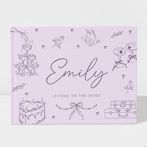 Dear Bride Scrapbook Personalized | Letters to the Bride Book | Bridal Shower | 50 Sheets of Paper | Color Choices Available | Design: BR034